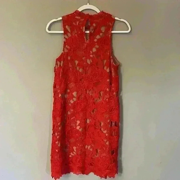 Entro Anthropologie red lace dress size small NWT - Picture 2 of 7